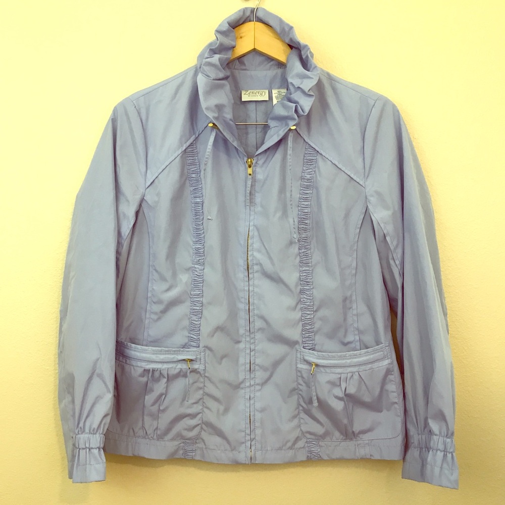 Zenergy by Chicos blue windbreaker jacket sz 1 (M)